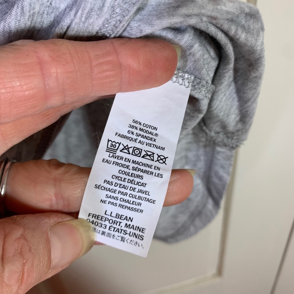 LL Bean Womens Gray Keyhole Back Tank Top XS Regular Cotton Modal Stretch 513100 - Picture 3 of 8